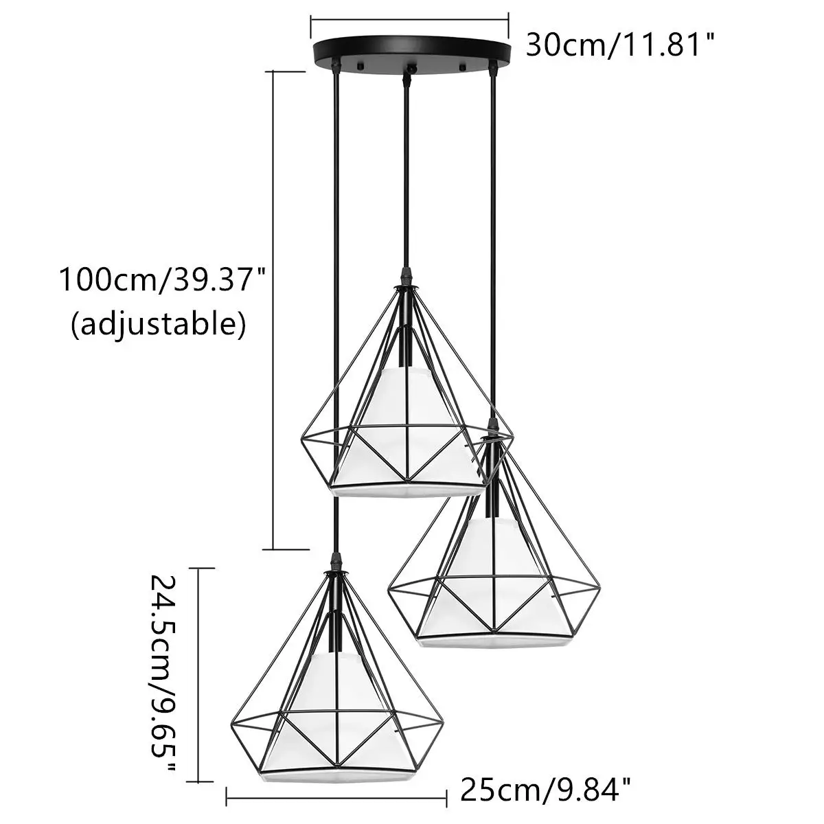 

3 in 1 Lampshade Bird Cage Chandelier Durable Iron Chandelier Walkway Retro Ceiling Down Light Hanging Lamp Cage Ceiling-Lights