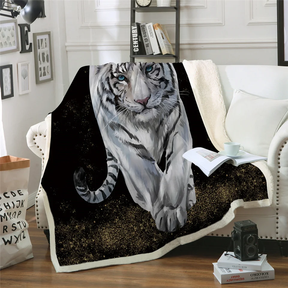 Постельные принадлежности Outlet Tiger детское одеяло s для кроватей акварельное плюшевое одеяло дикое животное пользовательское одеяло белый Cobertor роскошные постельные принадлежности