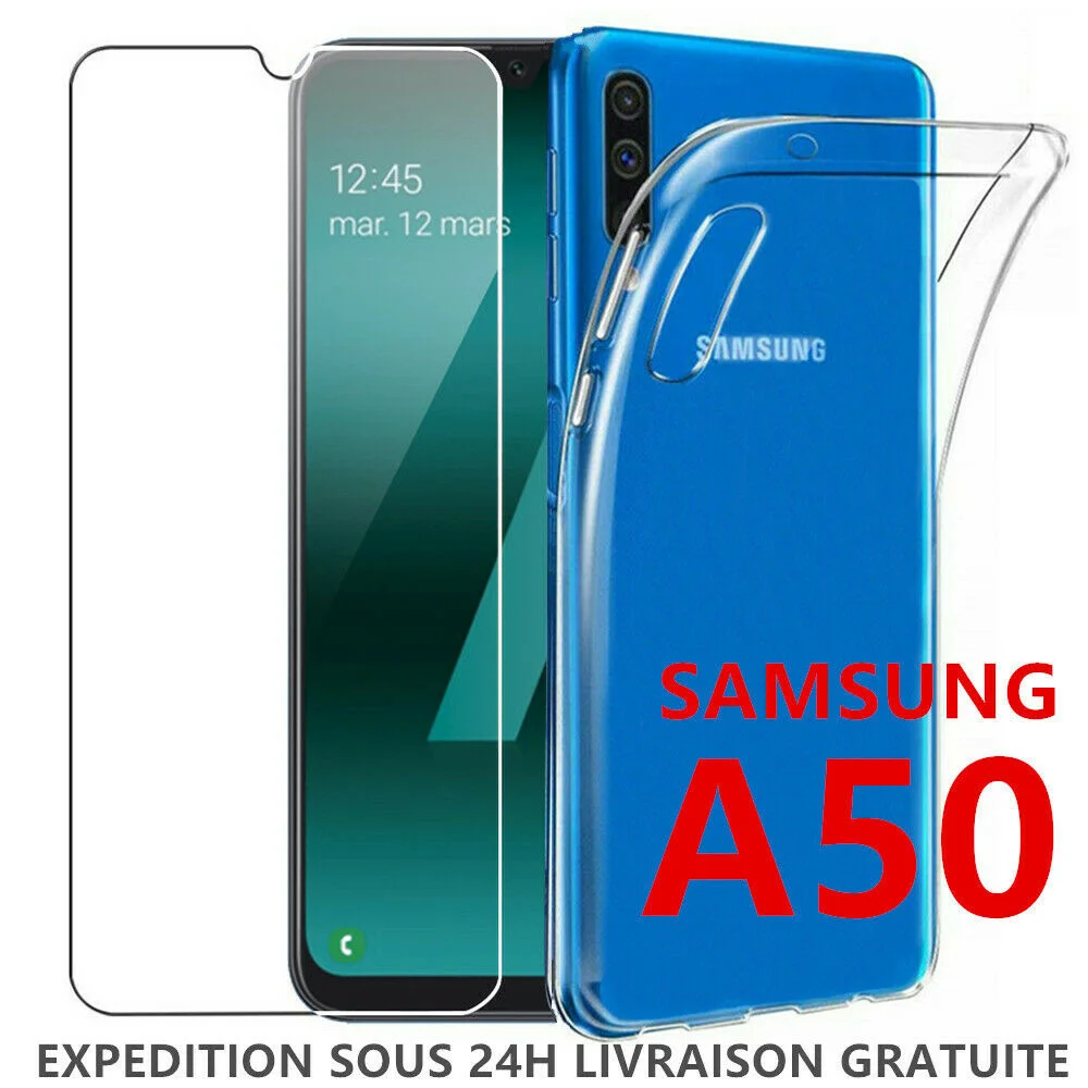 

FOR SAMSUNG GALAXY A50 COQUE HOUSSE+ VITRE EN VERRE TREMPE PROTECTION ECRAN FILM A50