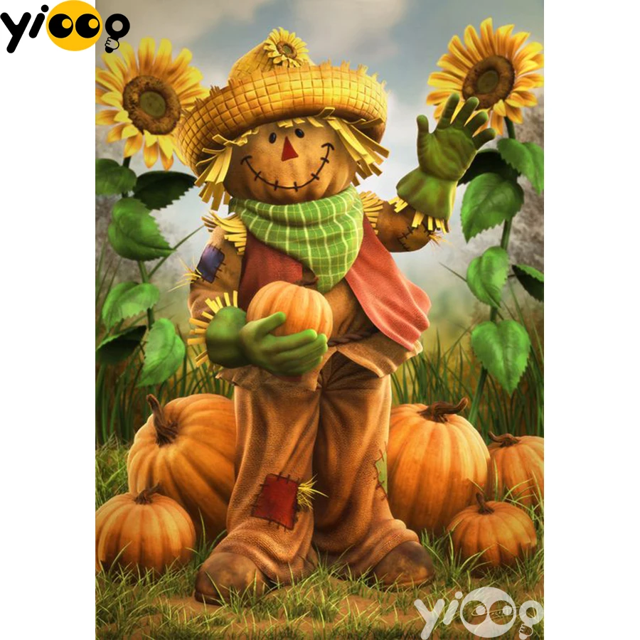 

Full Square/Round Drill Diamond Painting Cross Stitch Embroidery Scarecrow in Autumn Rhinestone Mosaic Home Decor Gift AX2757