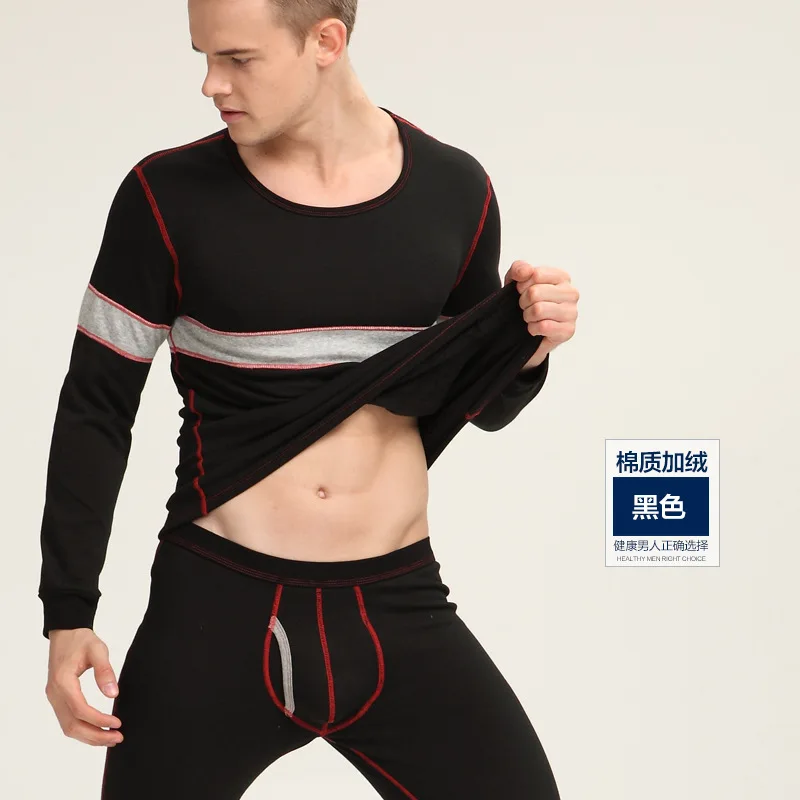 

Men's Fashion Thermal Underwear Winter Warm Fleece Long Johns Thick Thermal Underwear Cotton Cashmere O-Neck Underwear Thermals