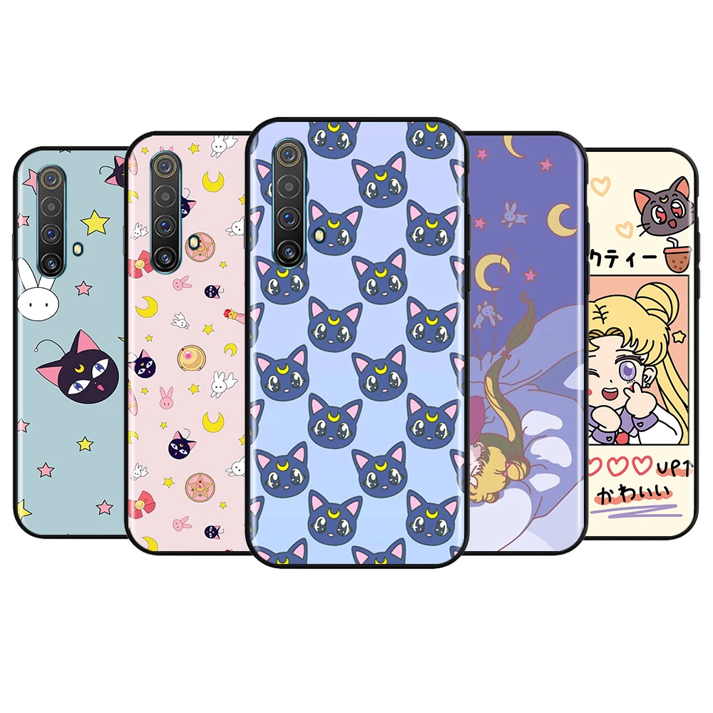 

Cartoon japanese girl For OPPO Realme Narzo 30 20 8 8i 7 6 5 3 2 Pro Global 5G Soft TPU Silicone Black Phone Case Cover