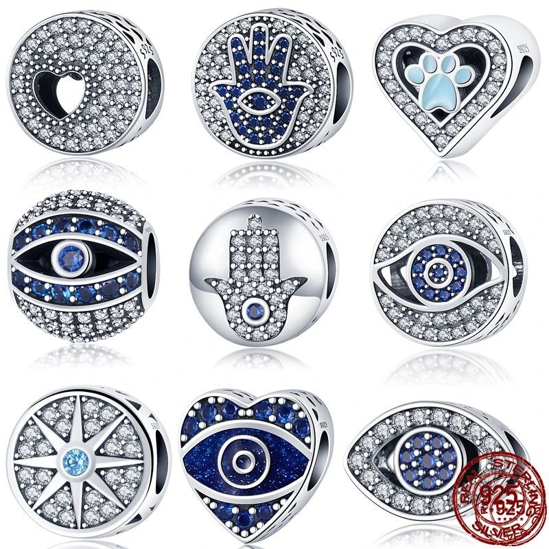 

100% Real 925 Sterling Silver Round magic eye Beads Series Fit Original 3mm Bracelet&Bangle Making Fashion DIY Jewelry For Women