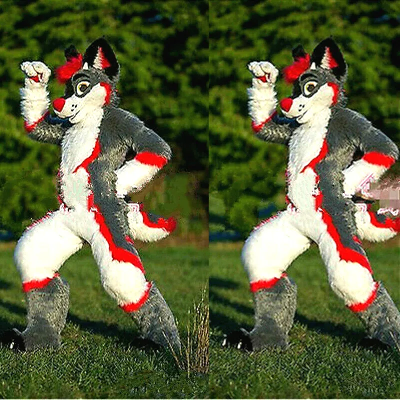 Пушистый костюм на Хэллоуин для взрослых и детей унисекс серый длинный меховой