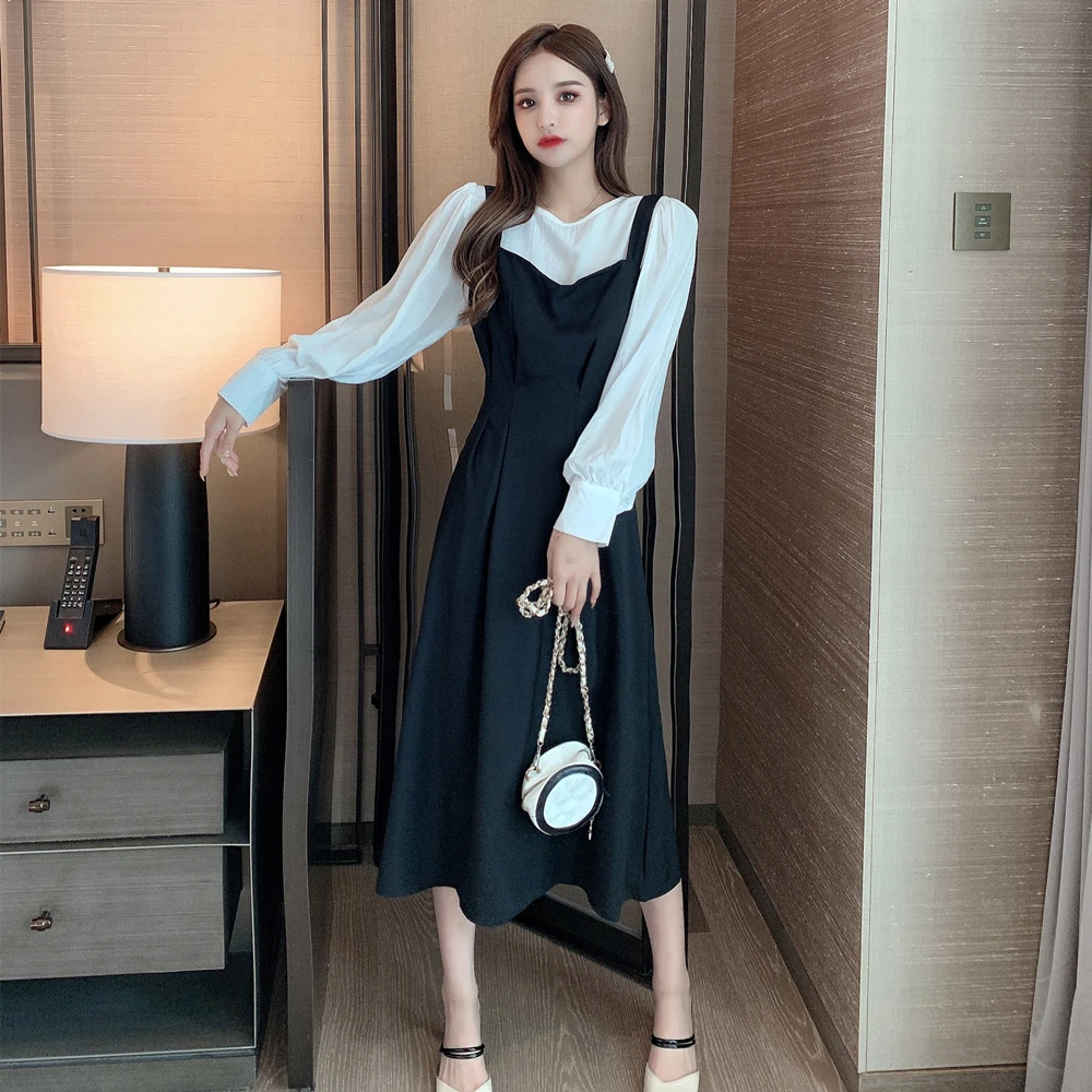 Женский Повседневный комплект из 2 предметов легкая юбка с длинным рукавом осень