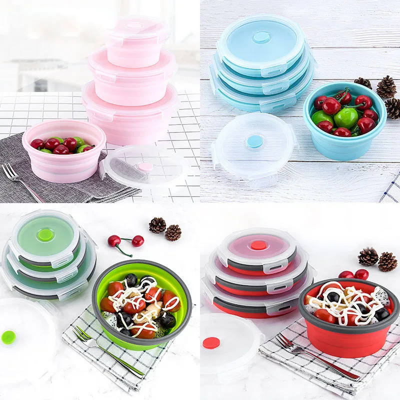 

Foam Silicone Folding Bowl Outdoor Portable High Temperature Baby Lunch Box Compressed Bowl Travel Tableware
