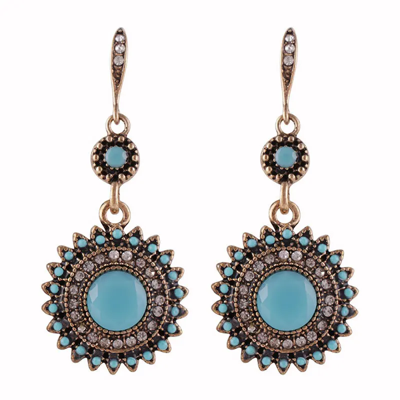 

Women Bohemian Retro Hollow Carved Flower Long Dangle Earrings Ethnic Vintage Sunflower Tassel Earrings Diamond Jewelry
