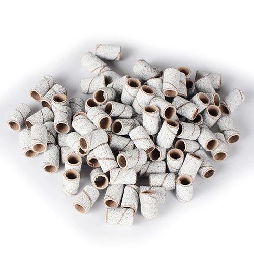 White 100 шт/партия+ 1 шт оправки 120# шлифовальные ленты для шлифовки Полирующий гвоздь гель Электрический Маникюрный аксессуар для дизайна ногтей SalonTool - Цвет: White