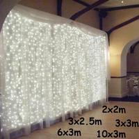 3x13x36x3m led icicle string lights christmas fairy lights garland outdoor home for weddingpartycurtaingarden decoration