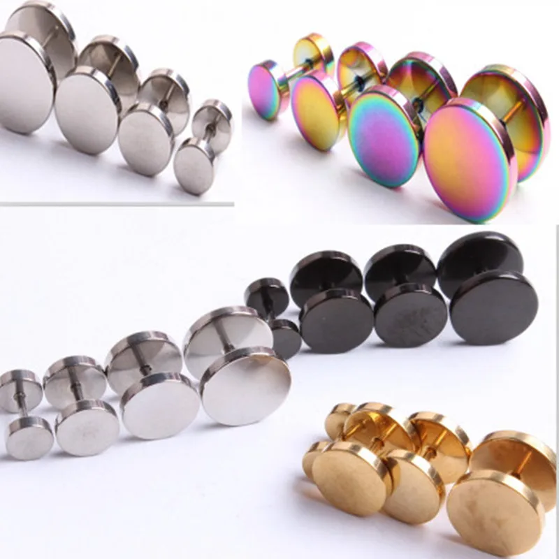 1 шт. модные серьги в стиле панк двусторонний круглый Болтовая шпилька мужские