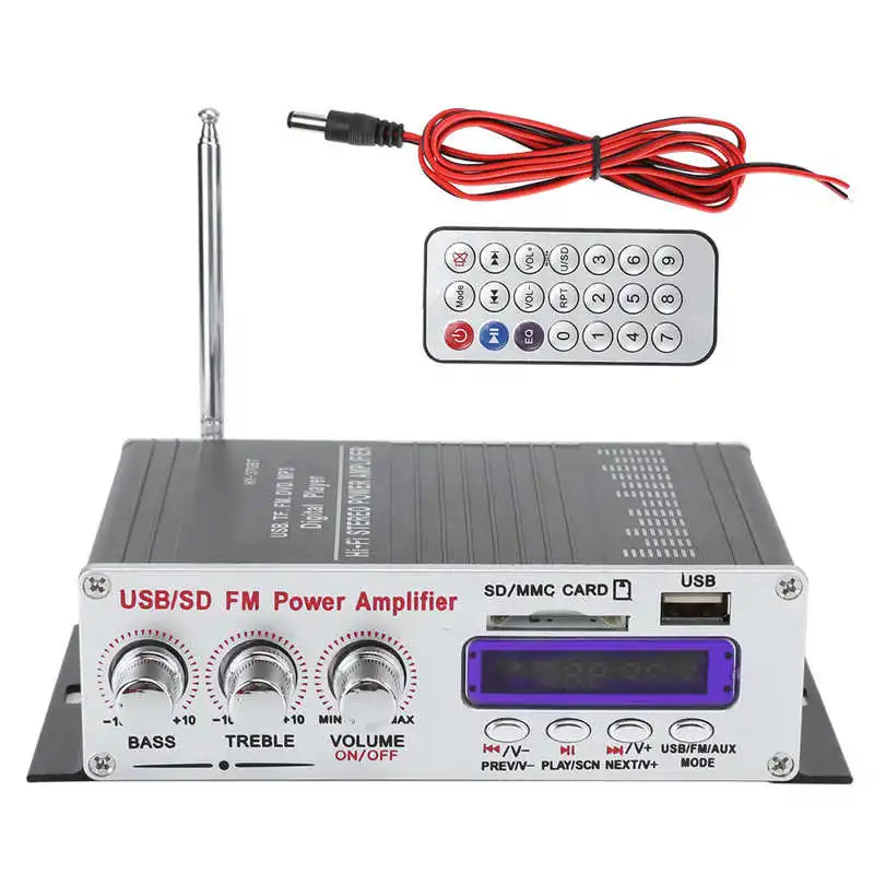 Домашний Bluetooth усилитель мощности HIFI стерео автомобильный FM аудио цифровой плеер