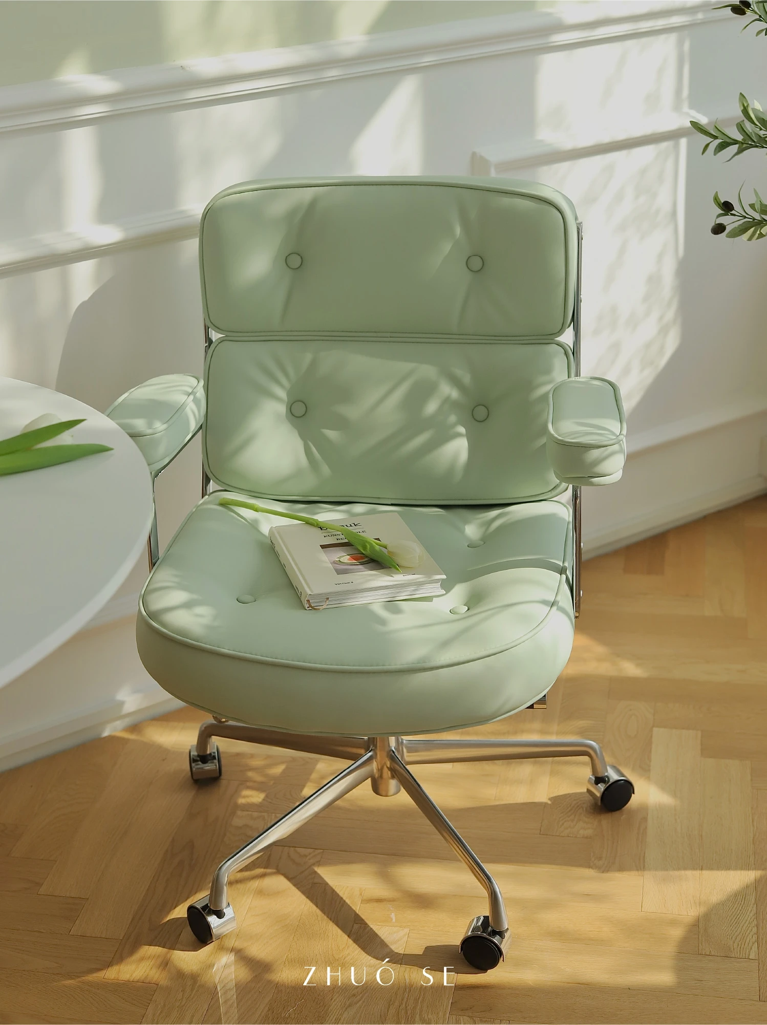 

Дизайнерское офисное кресло GY Fresh Green, удобное длинное сиденье, скандинавский простой компьютерный стул, диван