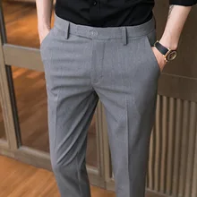 Pantalon décontracté de style coréen pour homme, slim à jambes droites, automne  (3)