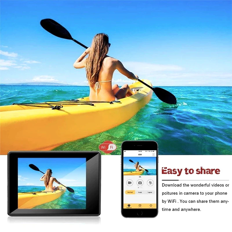 Pаспродажа SJ7000 Экшн-камера Ultra HD 1080P WiFi дистанционное управление Спортивная видеозаписывающая камера Водонепроницаемая 170 ° широкоугольная велосипедн...