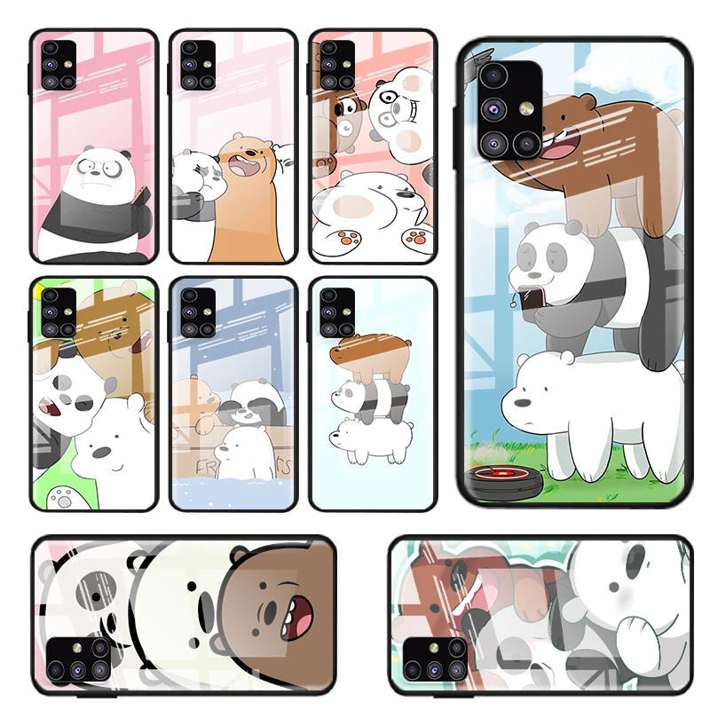

Cartoon animation bears For Samsung Note 20 10 9 8 Ultra Lite Plus 5G A70 A50 A40 A30 A20 A10 Tempered Glass Phone Case