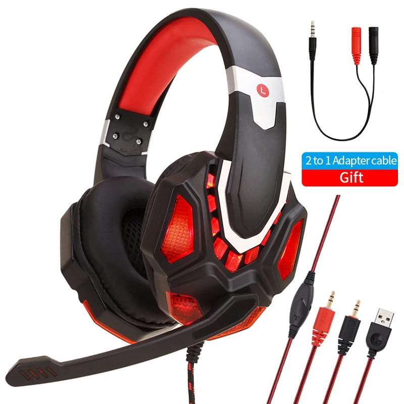 2020 игровая Компьютерная гарнитура с басами стерео проводные наушники микрофоном