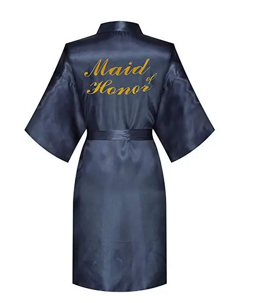 Атласные шелковые халаты Свадебный банный халат для подружки невесты Летняя