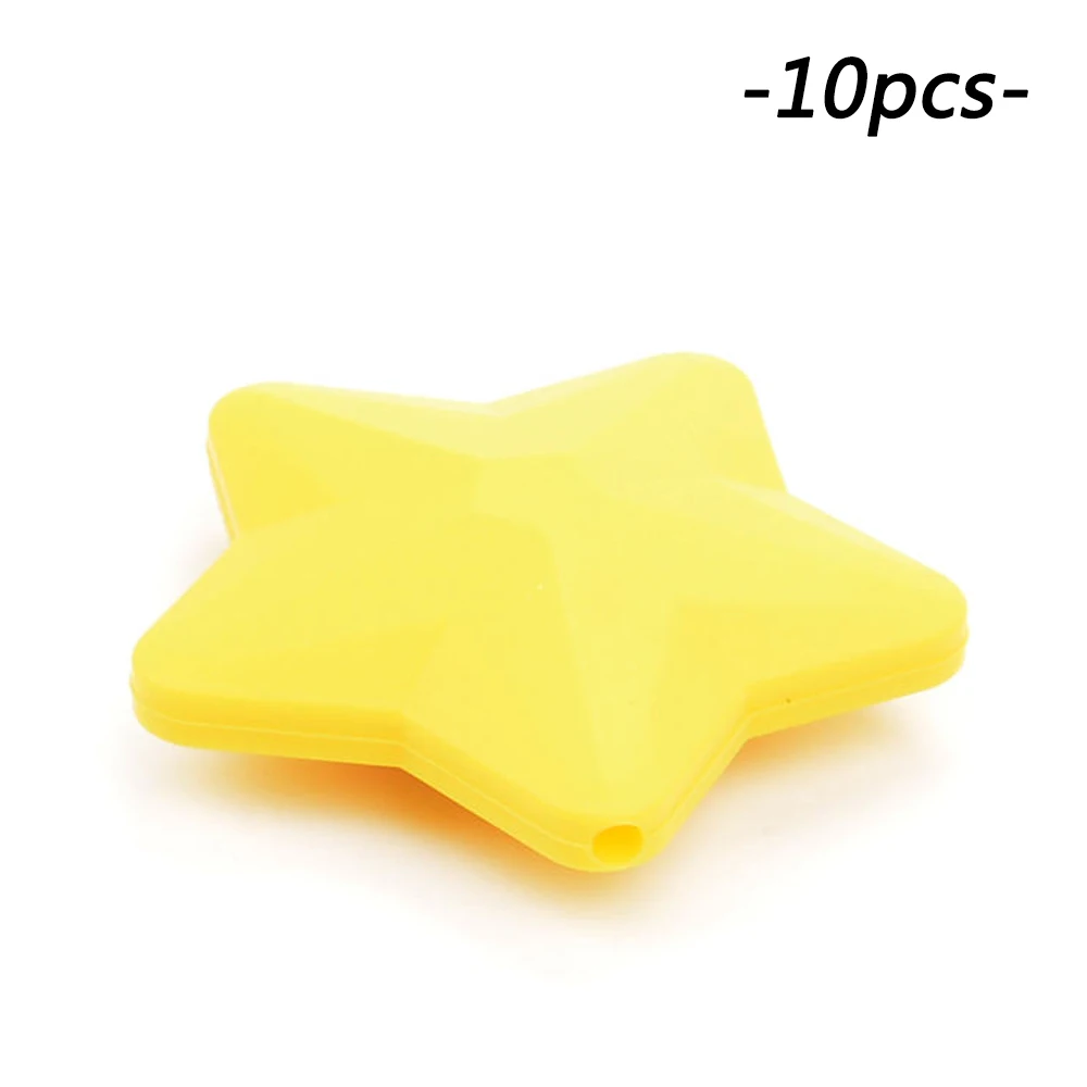 Yellow LOFCA 10 шт. силиконовые бусины Мягкие Детские Прорезыватели для зубов Diy ювелирные изделия браслет колье и кулон детский Прорезыватель силиконовая звезда - Цвет: Yellow