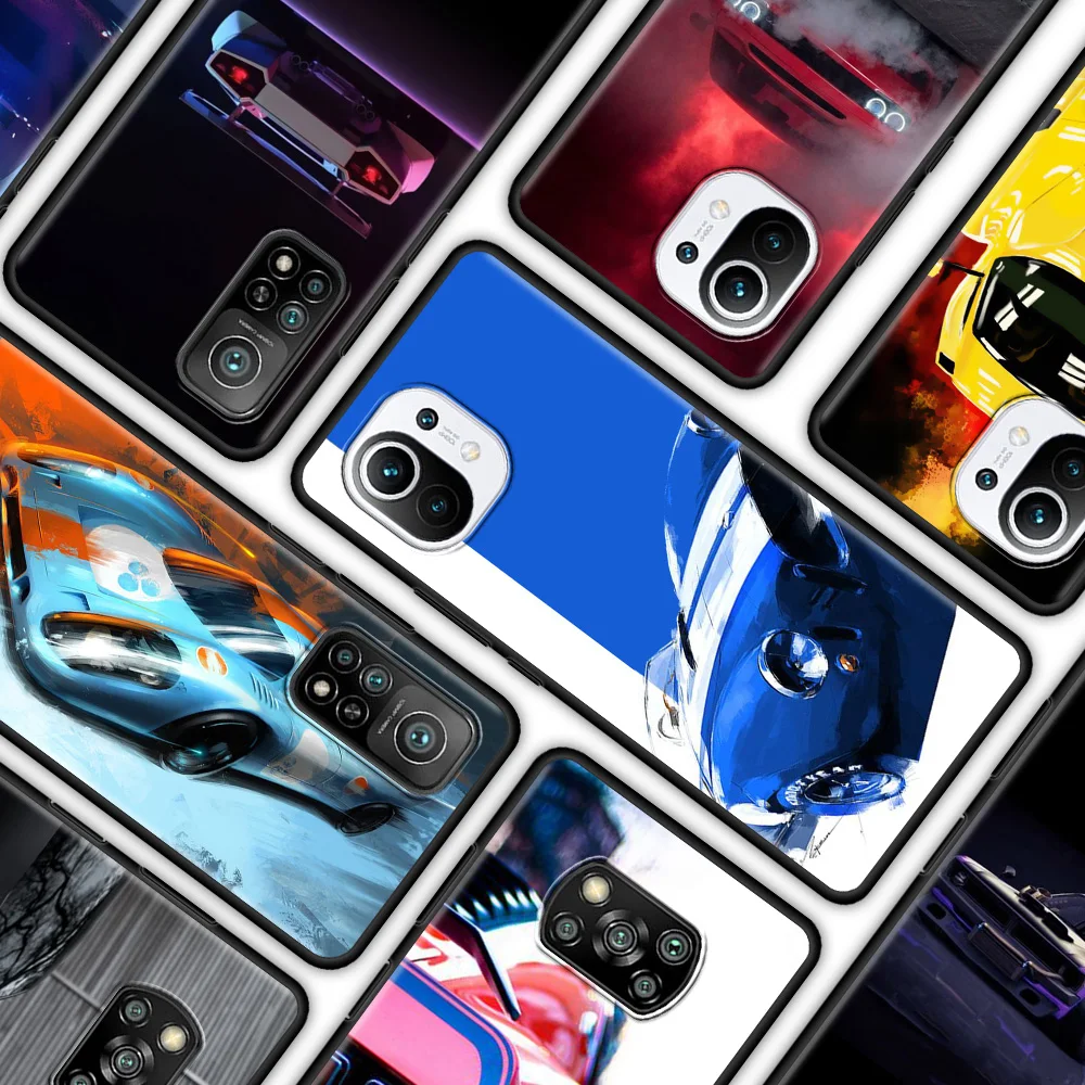 

Car Luxury Glam Phone Case for Xiaomi Mi Poco X3 Pro M3 Pro 5G F3 Pocophone F1 Funda Capa Protection Cover