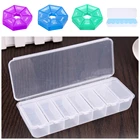 Пластиковая коробка для хранения, Дорожный Чехол для таблеток, портативный 7-дневный контейнер для лекарств, разноцветный контейнер для хранения планшетов