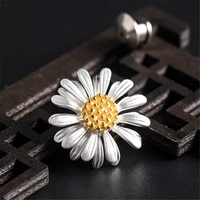 925 sterling silver brooch daisy flower ins celebrity style pins women romantic brooches fine jewelry luxury gift for girlfriend