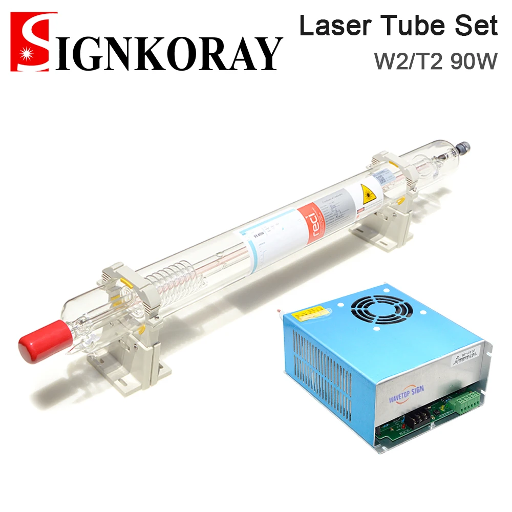 

SignKoray Reci W2/T2 90 Вт-100 Вт Co2 лазерная трубка диаметром. 80 мм/65 мм Питание HY-DY10 80 Вт для Co2 лазерный станок для гравировки и резки