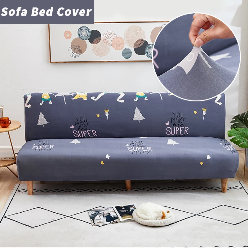

Elastic Folding Seat Slipcovers Pine Tree Prints Armless Sofa Bed Cover Removable Dust-proof Couch Sofa Covers for Living Room