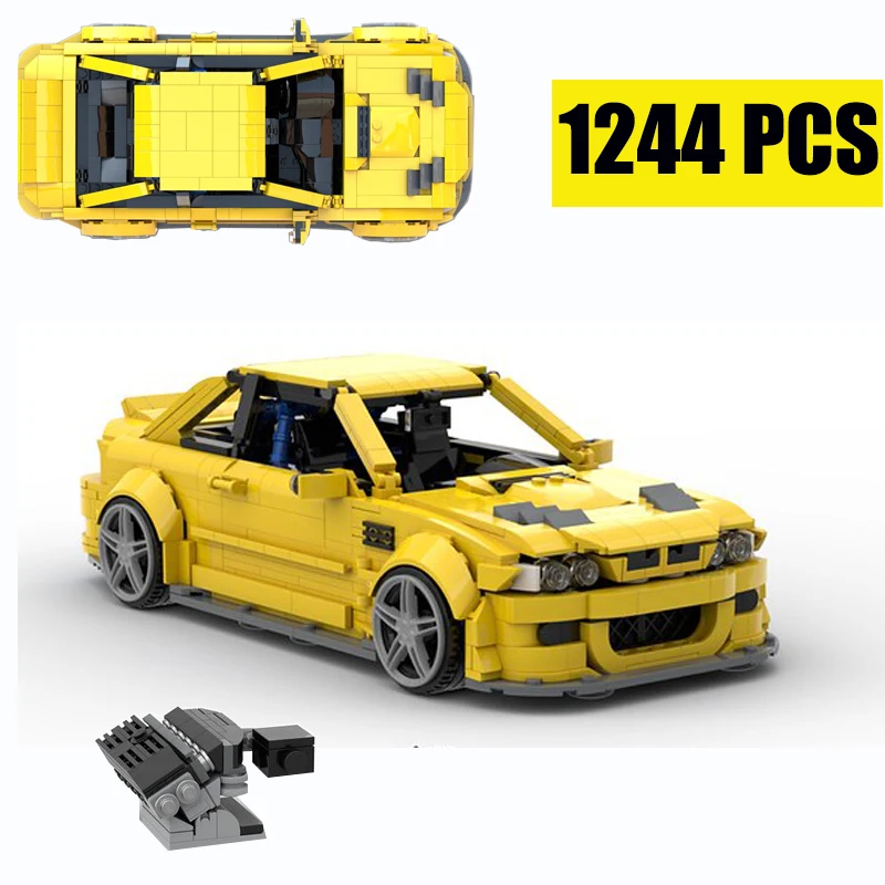 

New E46 M3 GTR Supercar Racers Vehicles Sports Car Fit MOC-45363 Highh Model Building Blocks Bricks Kid Toy Christmas Gift