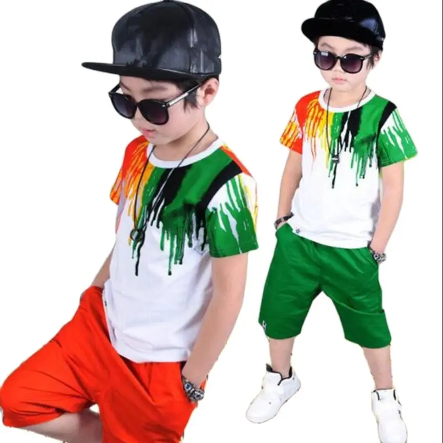 Спортивные костюмы подростковые летние комплекты одежды для мальчиков футболка