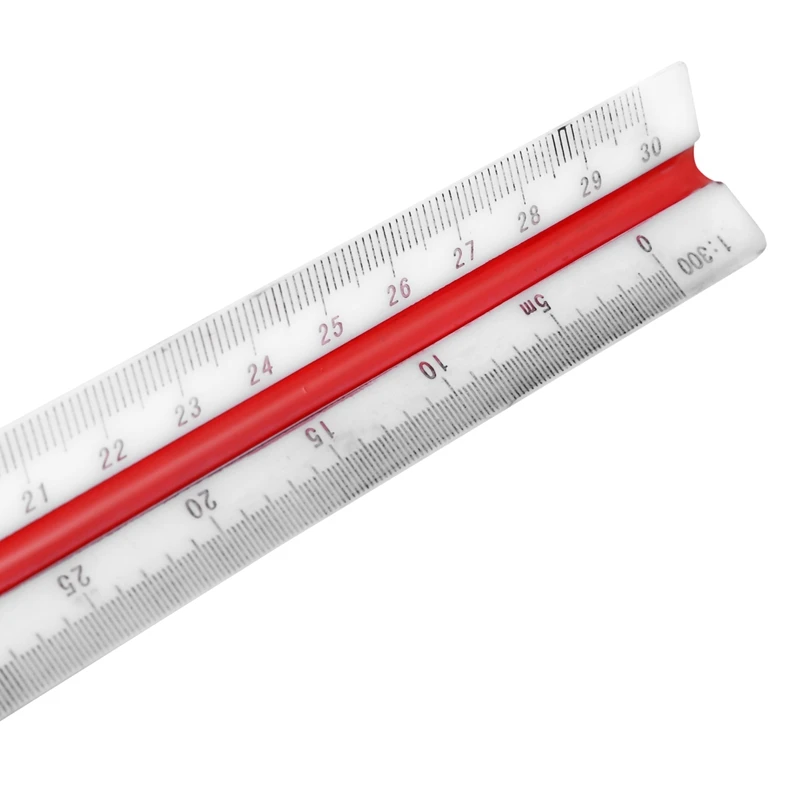 

Plastic Red Yellow Green Triangular Scale Ruler 1:100 1:200 1:250 1:300 1:400