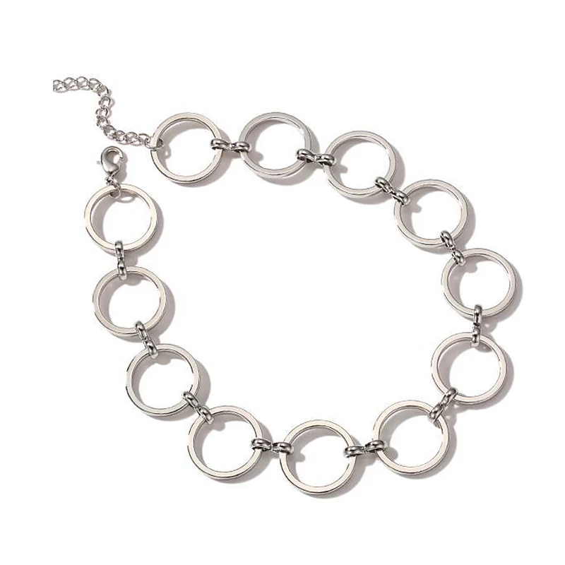 Женское Ожерелье-Чокеры серебристого цвета с металлической подвеской |