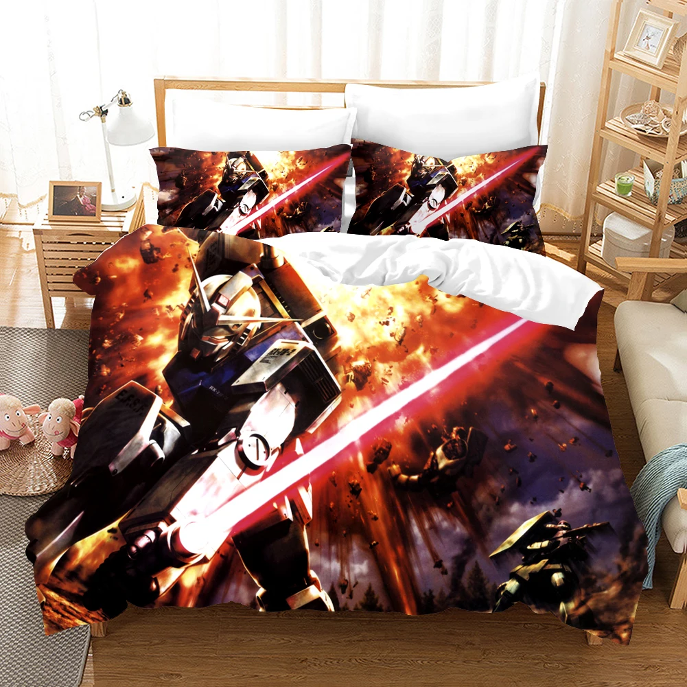 

Kids Anime GUNDAM Bedding Set Cartoon 3d Duvet Cover Set Comforter Bed Linen Twin Queen King Single Size Dropshipping Gift Boys