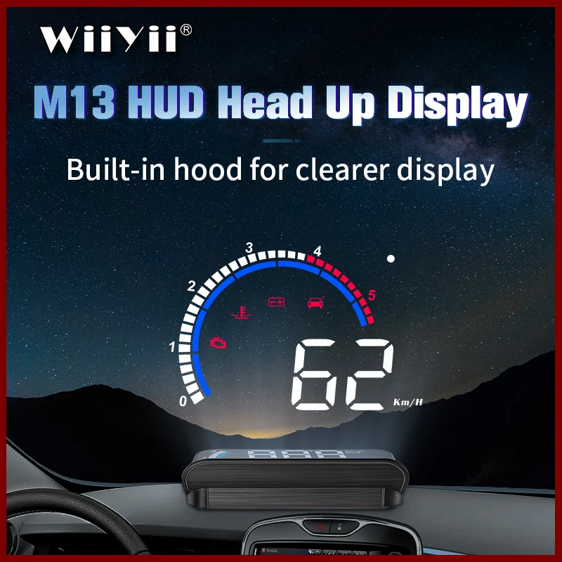 

2023 новейший M13 автомобильный проекционный дисплей на лобовое стекло OBD2 + GPS EUOBD Предупреждение о превышении скорости проектор на лобовое сте...