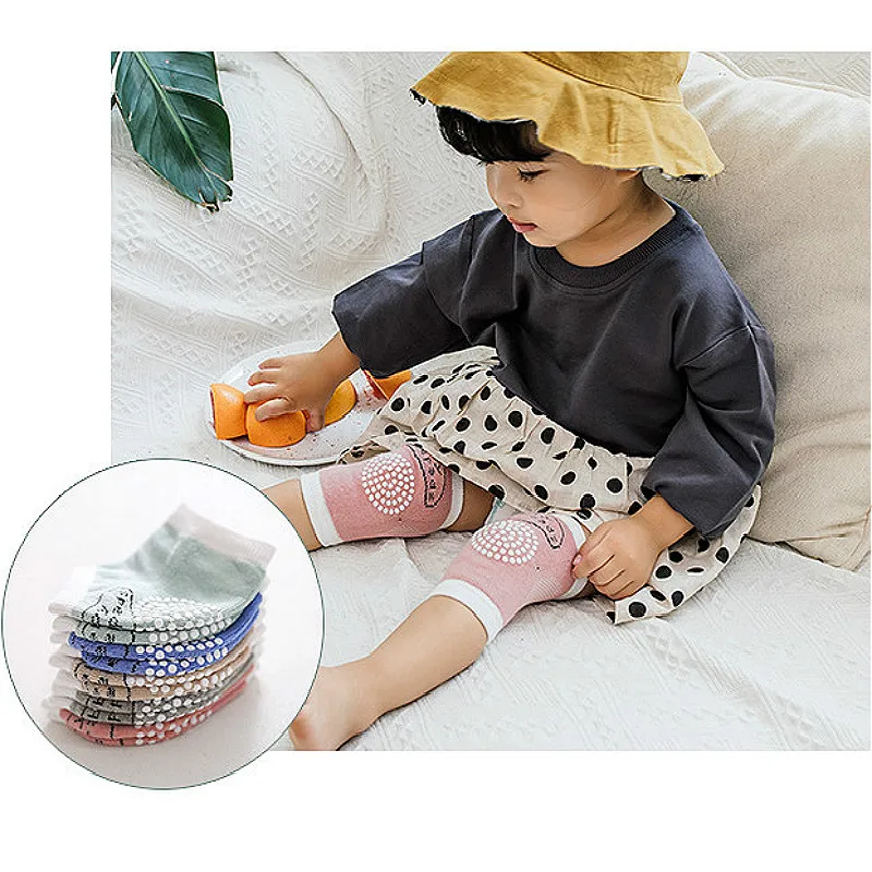 

Дышащие упражнения для ползания, удобные хлопковые детские наколенники осень противоскользящие носки наколенники Детские