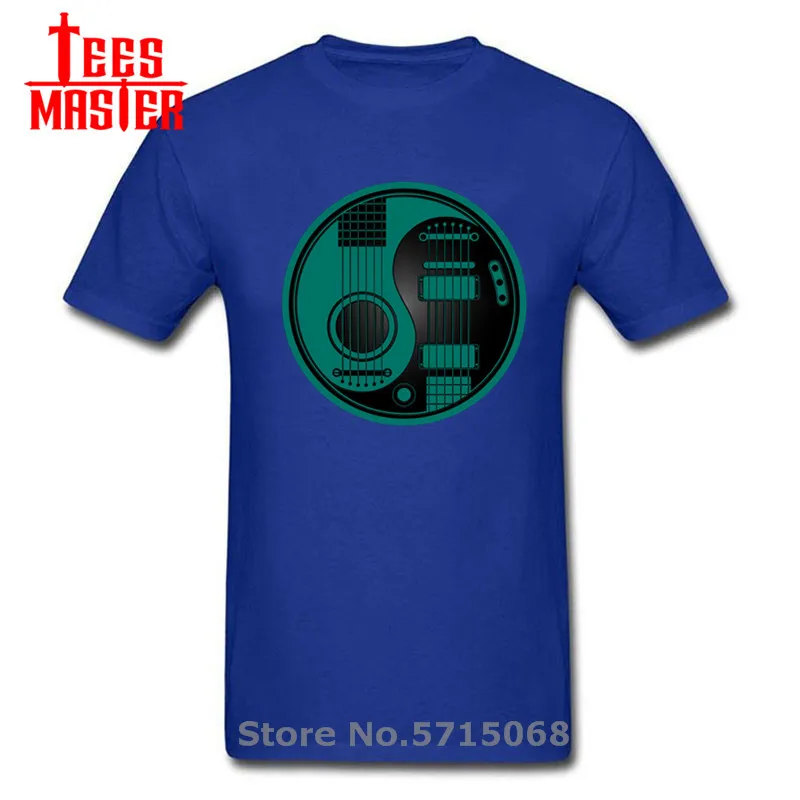 Футболка мужская с изображением акустической гитары Инь Янь старинная рубашка в