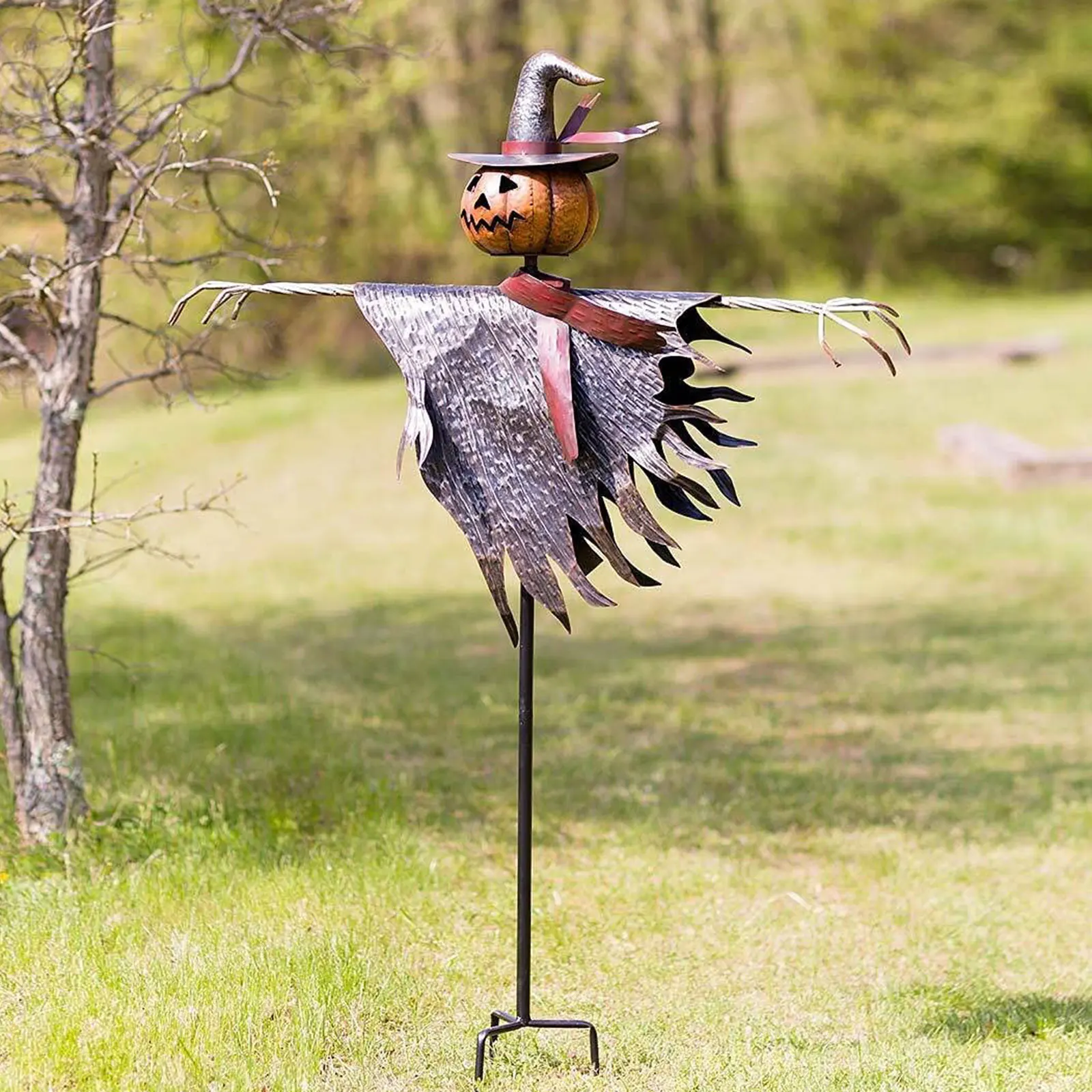 

Halloween Scarecrow Standing Sculpture Pokemon Head Lantern Model For Garden Home Yard Porch Halloween Decorative Props