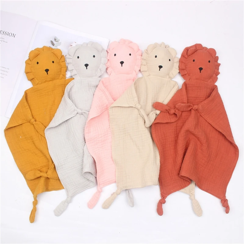 

Baby Soother Appease Towel Bib Soft Animal Lion Doll Teether Infants Comfort Sleeping Nursing Cuddling Blanket Toys Shower Gifts