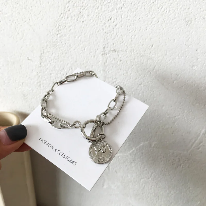 

HANGZHI 2021 NEW Bohemian Baroque Irregular Bracelet 2021 Summer Holiday Coin Bracelet Men's and Women's Jewelry