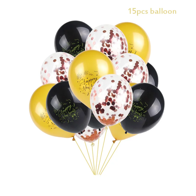 15pcs balloons f Воздушные шары Золотое серебряное число фольги Гелиевый шар счастливый год воздушный шар Счастливого Рождества Год Вечерние Декор Noel - Цвет: 15pcs balloons f