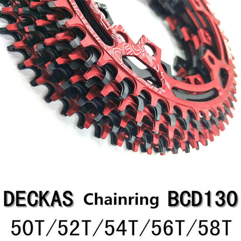 DECKAS круглая Звездочка для велосипеда 130BCD 50T/52T/54T/56T/58T звездообразная горного BCD 130