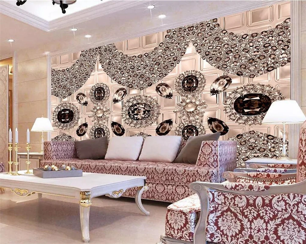 Настенная бумага для домашнего декора обои на заказ коричневый алмаз