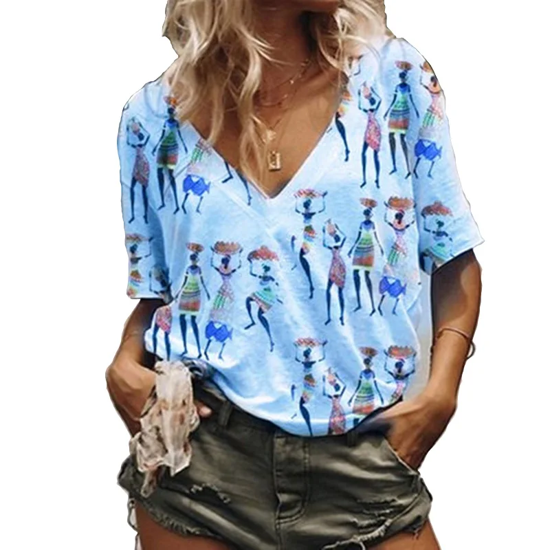 

africa clothing fashion african dresses t-shirts for women fitness african clothes 2021vetement femme dashiki tee shirt homme