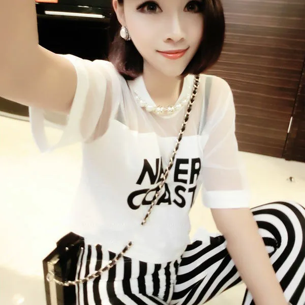 Женская прозрачная Сетчатая футболка прозрачный сетчатый топ с вырезом лодочкой