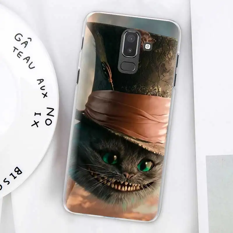 Чехлы Alice in Wonderland Cat для samsung Galaxy J4 Plus J6 Plus J8 J3 J5 J7 J5 Prime, Жесткий Чехол