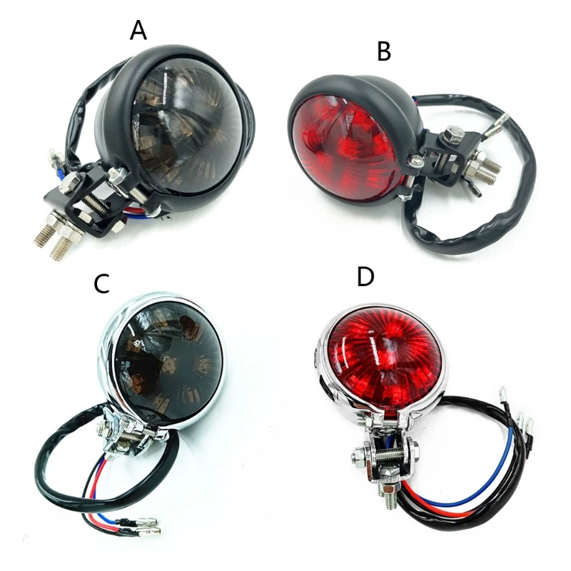 

Motorcycle Red 12V LED Adjustable Cafe Racer Style Stop Tail Light Motorbike Brake Rear Lamp Taillight T3EF