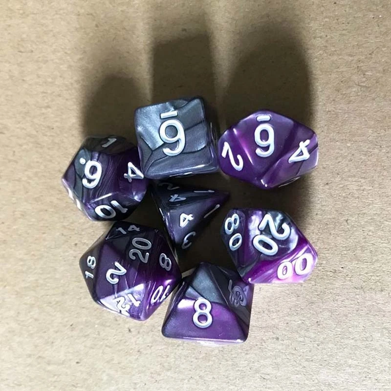 49 шт. акриловые кости многогранные настольные игры цифровые игральные