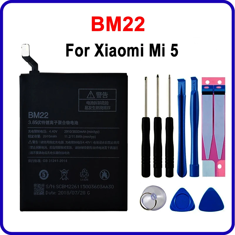 

Battery for Xiaomi Mi 5 replacement Xiaomi Mi 5 batteries real capacity BM22 with tools