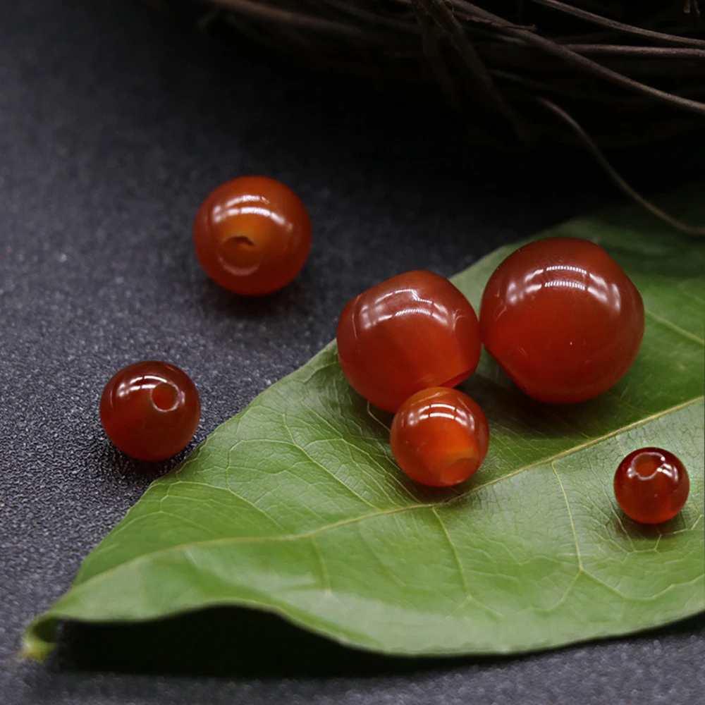 

5pcs Natural Round Red Agates Stone Loose Beads For Women Jewelry Making DIY Bracelet Necklace Size 6mm 8mm 10mm 12mm 14mm