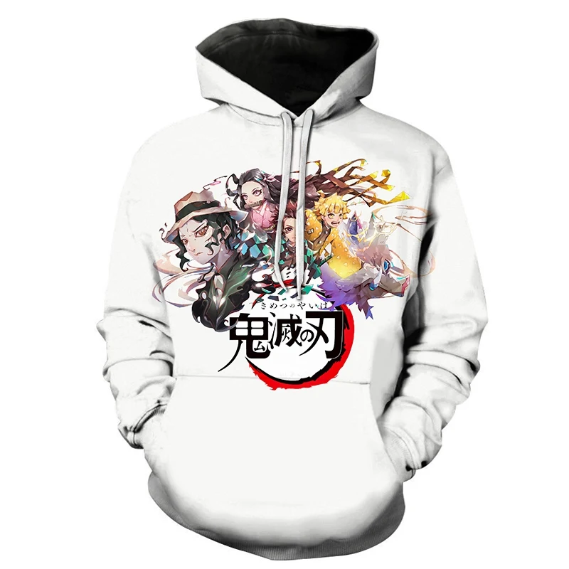 

Anime Demon Slayer Pullover Sweatshirt Women Men Tanjiro Kamado Costume Hoodies Harajuku Demon Slayer Kimetsu No Yaiba Sudadera
