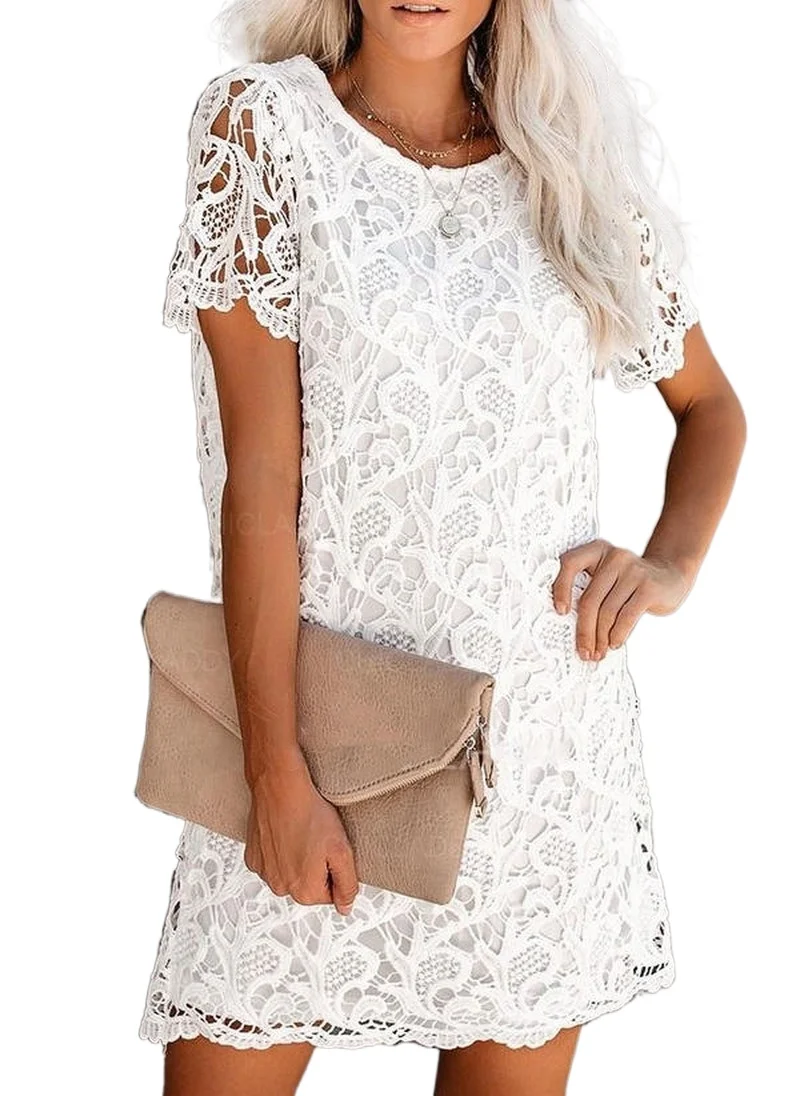 

Длинное платье макси 2021, популярное кружевное платье средней длины с круглым вырезом и юбкой